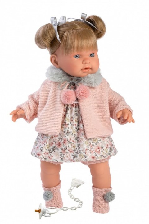 Lalka płacząca Alexandra blondynka różowy sweterek 42264 42 cm Llorens