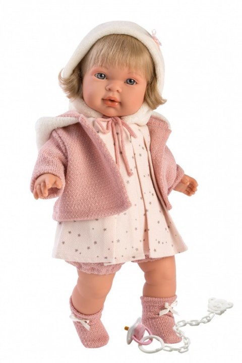 Lalka płacząca Carla blondynka różowa bluza 42146 42 cm Llorens