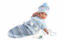 Lalka płacząca Cuquito niebieska 3007 30 cm Llorens