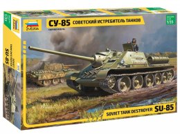Model plastikowy Radziecki czołg samobieżny SU-85 Zvezda