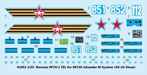 Model plastikowy rosyjski 9P78-1 TEL do systemu 9K720 Iskander-M Trumpeter