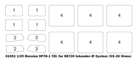 Model plastikowy rosyjski 9P78-1 TEL do systemu 9K720 Iskander-M Trumpeter