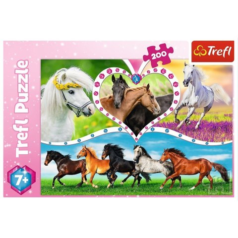 Puzzle 200 elementów - Piękne konie Trefl