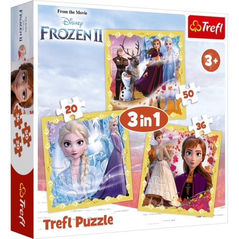 Puzzle 3w1 Kraina Lodu 2, Moc Anny i Elsy Trefl