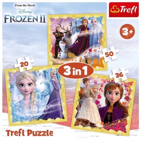 Puzzle 3w1 Kraina Lodu 2, Moc Anny i Elsy Trefl