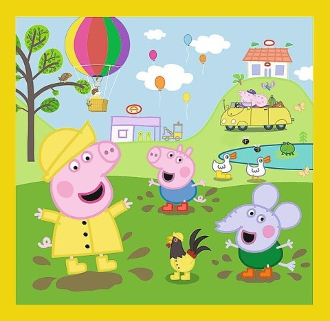 Puzzle 3w1 - Świnka Peppa - Wesoły dzień Peppy Trefl