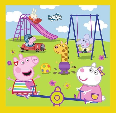 Puzzle 3w1 - Świnka Peppa - Wesoły dzień Peppy Trefl