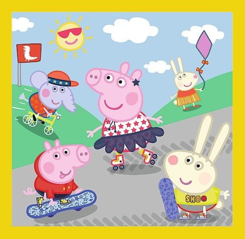 Puzzle 3w1 - Świnka Peppa - Wesoły dzień Peppy Trefl