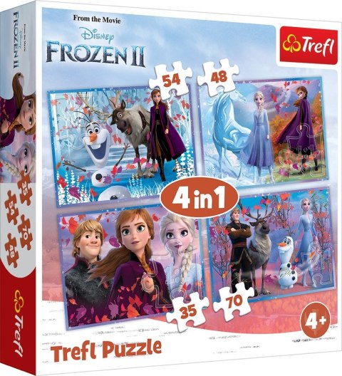 Puzzle 4w1 Kraina Lodu 2 (Frozen 2) - PodrĂłĹź w nieznane Trefl