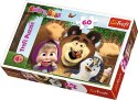 Puzzle 60 elementów - Masza i Niedźwiedź, Wesoły dzień Trefl