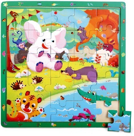 Gra i puzzle drewniane TOP BRIGHT - Dżungla, 25 elementów Brimarex
