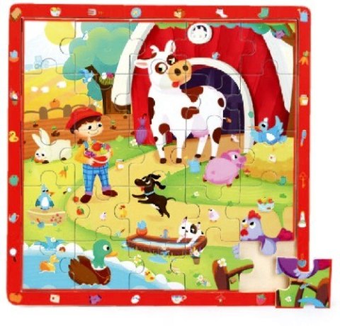 Gra i puzzle drewniane TOP BRIGHT - Na wsi, 25 elementów Brimarex