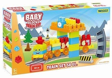 Klocki Baby Blocks Kolejka 58 elementów Wader