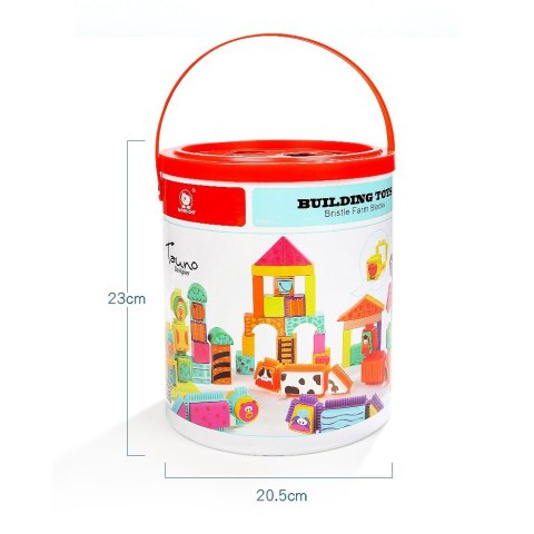 Klocki drewniane TOP BRIGHT Jeżyki 80 elementów Brimarex