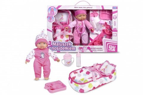 Lalka Maluszek z nosidełkiem Edu&Fun 30 cm Artyk