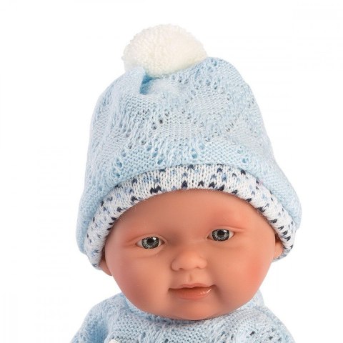 Lalka bobas 26 cm z błękitnym kocykiem Llorens
