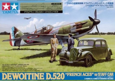 Model plastikowy D.520 French Aces w/Staff Car Tamiya