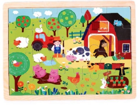 Puzzle drewniane TOP BRIGHT - Farma, 20 elementów Brimarex