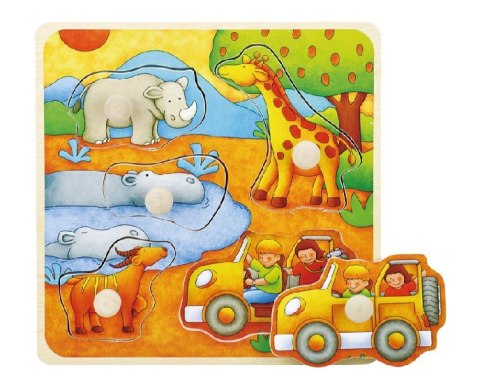 Puzzle drewniane z pinezkami TOP BRIGHT - Safari Brimarex
