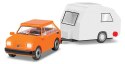 Klocki Cars Fiat 126 el + Przyczepa kempingowa Cobi Klocki