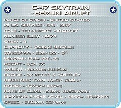 Klocki Historical Collection C-47 Skytrain Berlin Airlift Cobi Klocki