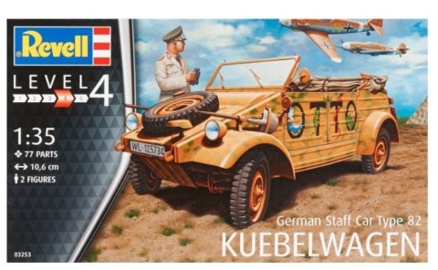 Model plastikowy niemiecki samochód sztabowy typ 82 Kubelwagen Revell