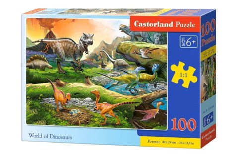 Puzzle 100 elementów - Świat dinozaurów Castor