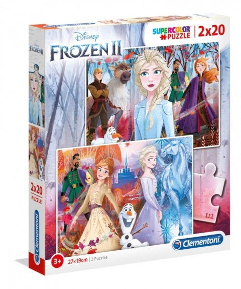Puzzle 2x20 elementów Super Kolor Kraina lodu 2 Clementoni