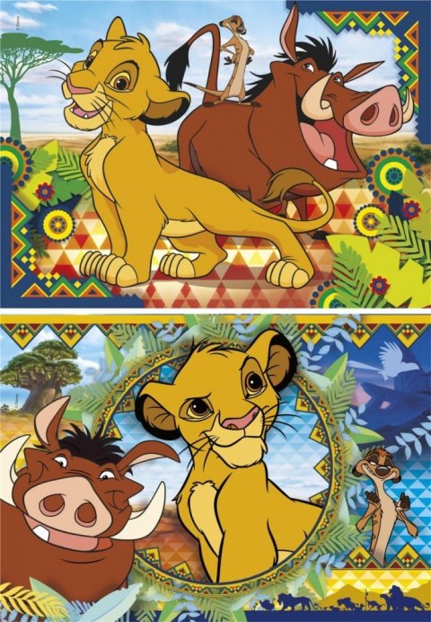Puzzle 2 x 60 elementów Super Kolor Król Lew Clementoni