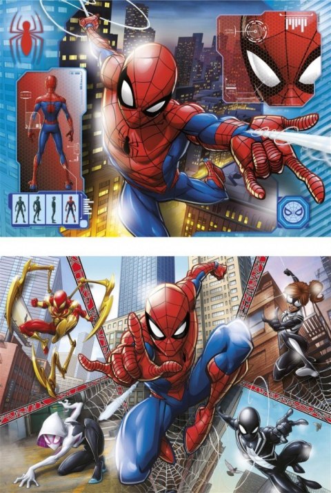 Puzzle 2 x 60 elementów Super Kolor Spider-Man Clementoni