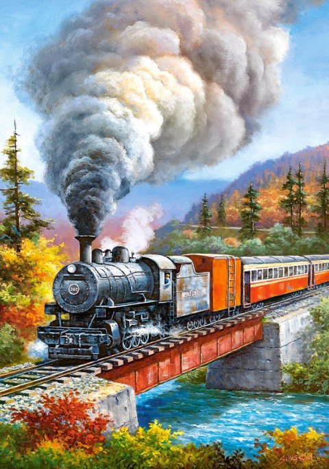 Puzzle 500 elementów - Pociąg Przejazd kolejowy Castor