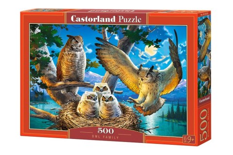 Puzzle 500 elementów - Sowia rodzina Castor