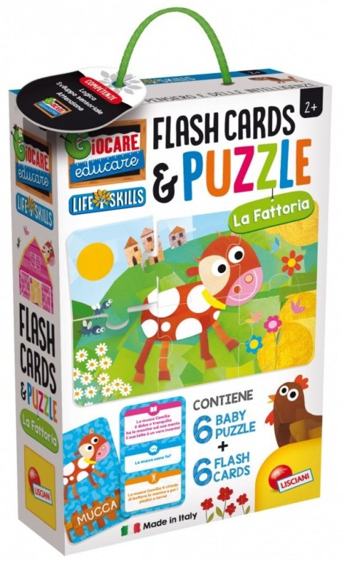 Puzzle dziecięce i karty fiszki Farma Lisciani