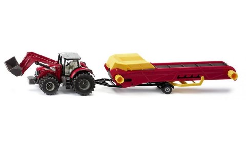 Traktor Farmer Massey Fergusson z przenośnikiem Siku