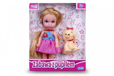 Lalka Natalia Dziewczynka z pieskiem 8 cm Artyk