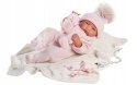 Lalka bobas Tina 43 cm różowe śpioszki Llorens