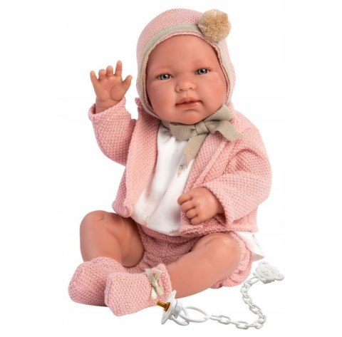 Lalka bobas Tina 43 cm w różowym sweterku Llorens