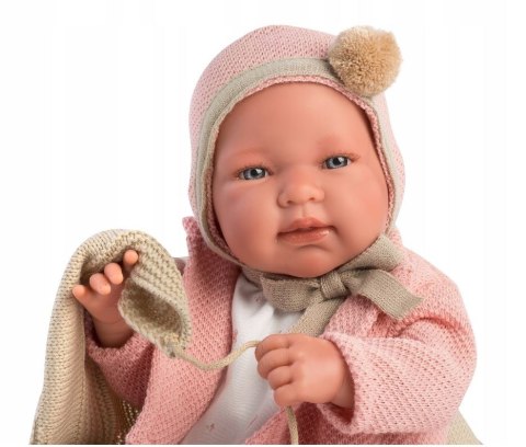 Lalka bobas Tina 43 cm w różowym sweterku Llorens