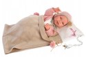 Lalka bobas Tina 43 cm w różowym sweterku Llorens