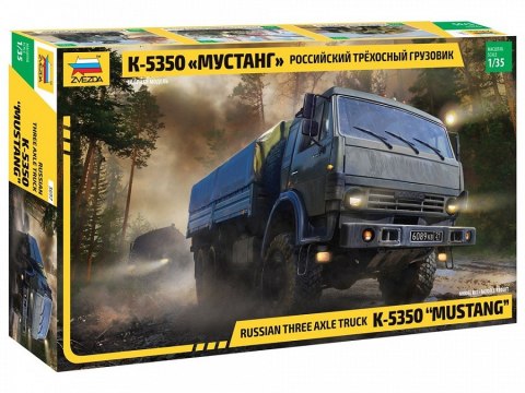 Model plastikowy 6x6 Army Truck Kamaz-5350 Mustang Zvezda