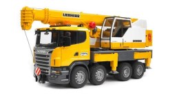 Pojazd Scania R Liebherr Dzwig z modulem sygnalizacyjnym BRUDER