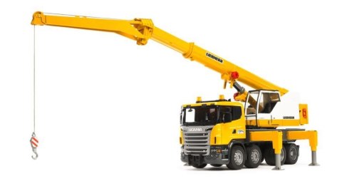 Pojazd Scania R Liebherr Dzwig z modulem sygnalizacyjnym BRUDER