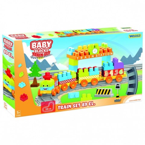 Baby Blocks Klocki kolejka 3,35 m 89 elementów Wader