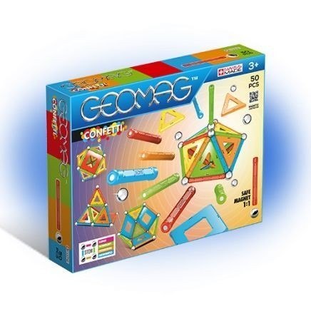 KLOCKI MAGNETYCZNE CONFETTI 50 ELEMENTÓW Geomag