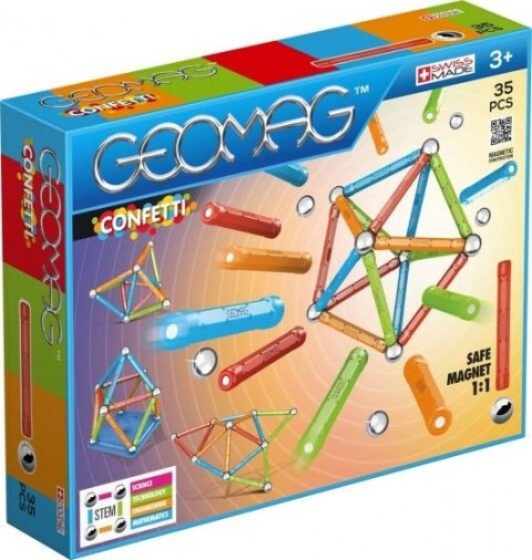 Klocki magnetyczne Confetti 35 elementów Geomag