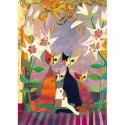 Puzzle 1000 elementów Koty i lilie Heye