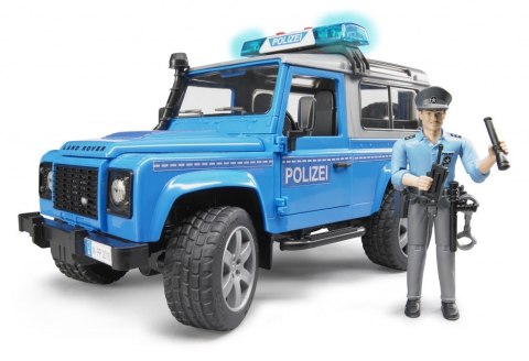 Samochód Land Rover Defender policyjny z figurką BRUDER