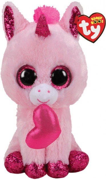 Maskotka TY Beanie Boos Darling, różowy jednorożec serce Meteor