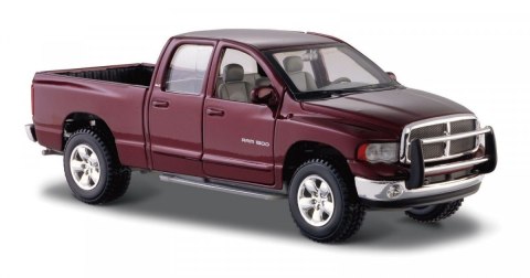Model metalowy Dodge Ram Quad Cab 2002 bordowy 1:27 Maisto