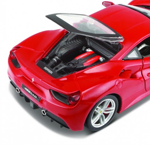 Model metalowy Ferrari 488 GTB czerwony 1:24 do skladania Maisto